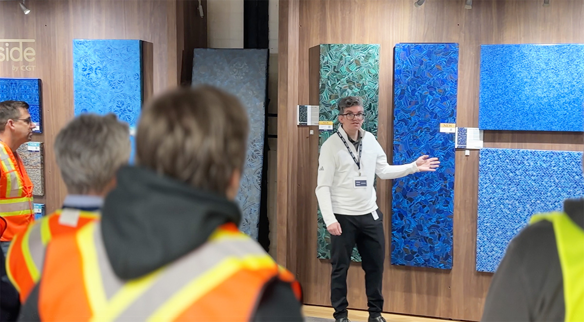 Design show case Designer presenting new pool liner designs