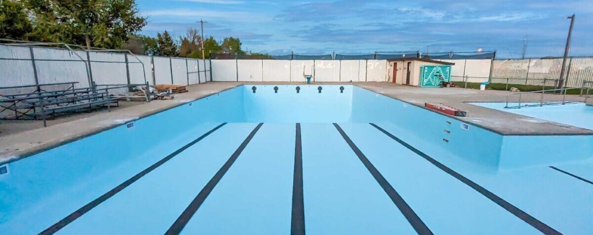 Bow island pool01 Bow island pool complete renovation before water filled